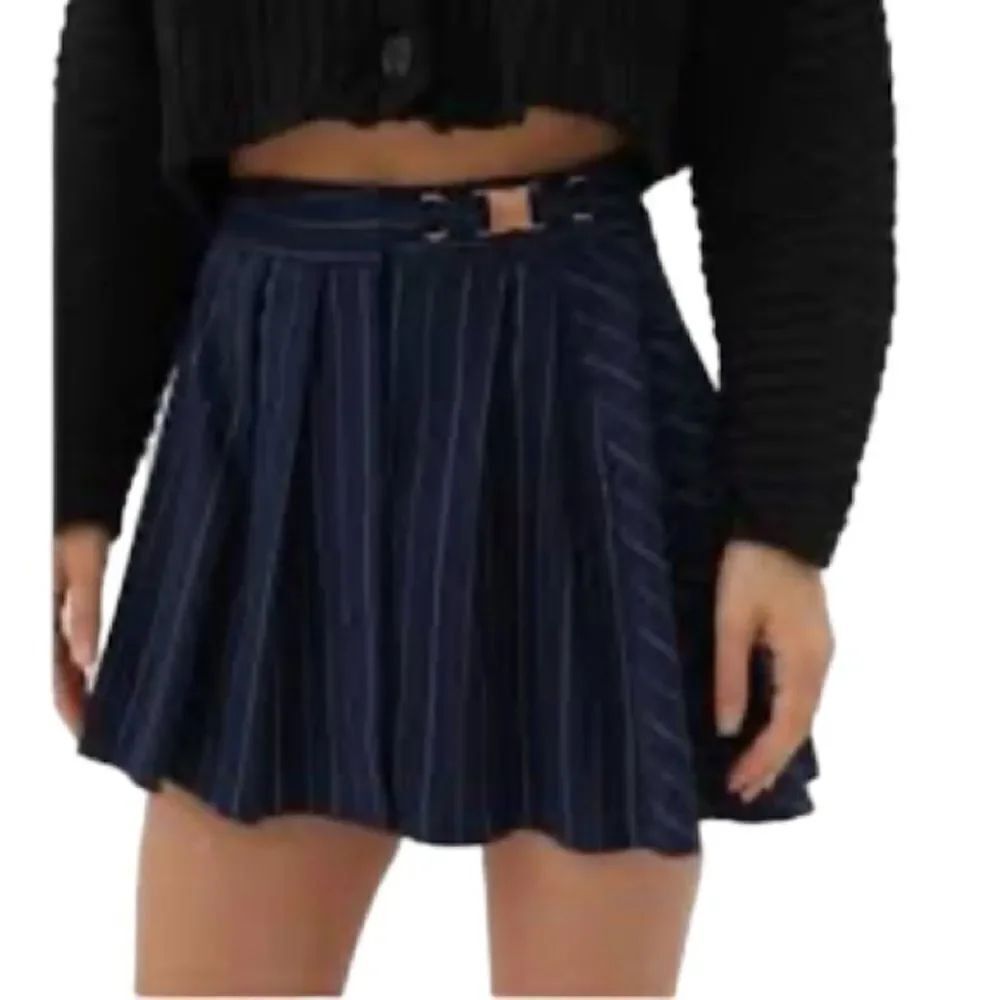 Urban outfitters, blue and white flared, mini wrap skirt, size small buckle